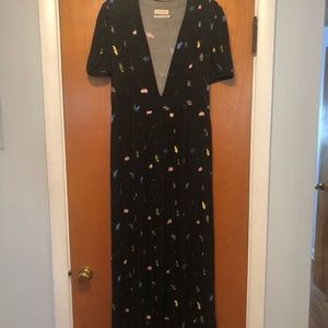 Plunging neck floral dress